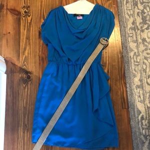 Blue dress with belt